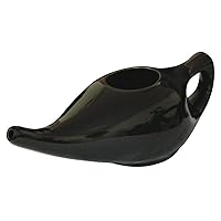 Healthcare Leak Proof Durable Porcelain Ceramic Neti Pot Hold 230 Ml Water Comfortable Grip | Microwave and Dishwasher Safe eco Friendly Natural Treatment for Sinus and Congestion (Black)