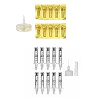 10pcs 0.5ML and 0.3ML Empty Ampoule Nozzle with 1 Adapter Non Invasive Disposable Accessories Parts - without Hydrating Hyaluronic Acid Serum