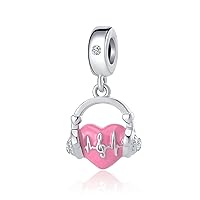 Nurse Stethoscope Medical Music Note Pendant Charms Heartbeat Life Pulse Enamel Beads for Pandora Bracelet