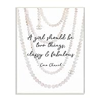 Stupell Industries Classy and Fabulous Fashion Quote with Pearls Wall Plaque, 10 x 15, Off- White
