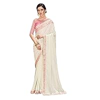 Stylish Trending Cocktail Party wear Woman Fancy Fabric Silk Saree Blouse Indian Designer Evening Sari 3357