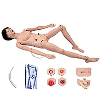 Teaching Model,Geriatric Training Manikin Patient Care Skills Mannequin with Interchangeable Genitals and Bedsore Modules for Nursing Medical Training Teaching Medical Supplies