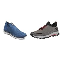 BASS OUTDOOR Men's Hex Knit Pull On and Trek Stretch - Outdoor Hiking Shoes Bundle
