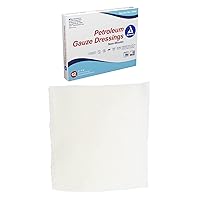 Dynarex Sterile Petroleum Non Adhering Gauze Dressing for Wounds, 12 Count