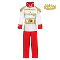 Dressy Daisy Royal Prince Charming Costume Set with Crown for Toddler Kids Boys Halloween Birthday Party Dress Up Outfit