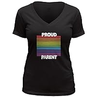 The Mountain Proud Parent Women's Triblend V-Neck T-Shirt Black