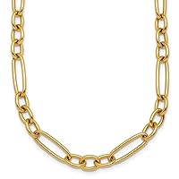 18k Yellow Gold High Polish 6.4mm Mixed Oval Link Chain Necklace