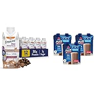 Max Protein Nutritional Shake with 30g Protein & Atkins Chocolate Protein Shake with 30g Protein, 7g Fiber, 12 Count