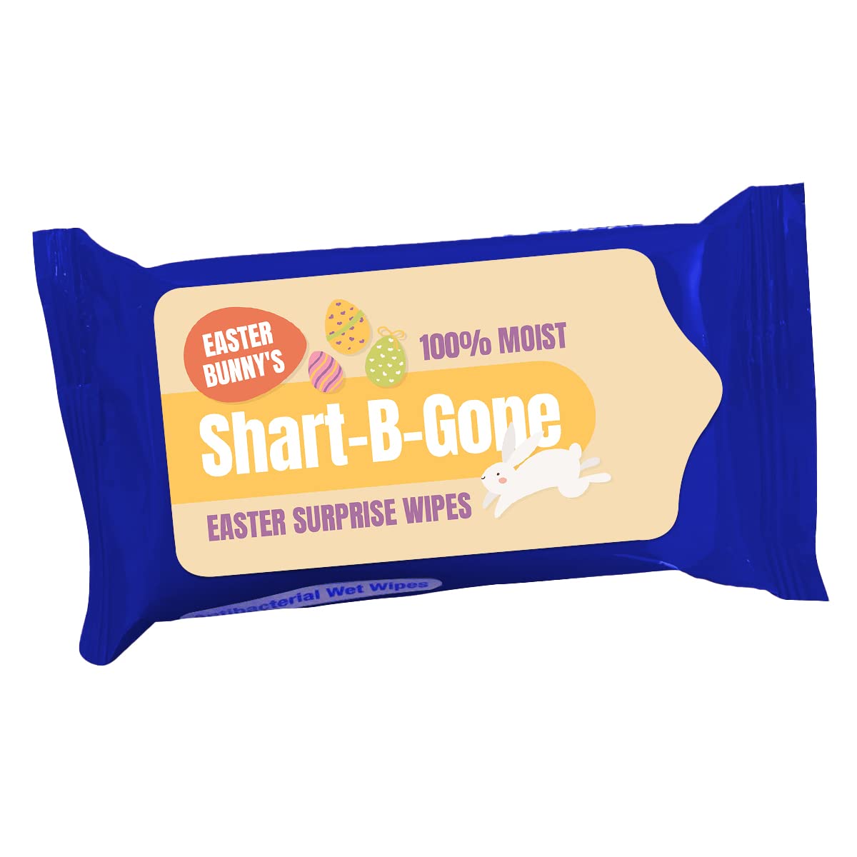 Easter Bunny Shart B Gone Moist Wipes - Funny Teen Gift Basket Ideas Travel Pocket Sized Sharted Wipes Disposable Towelettes Gears Out