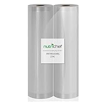 NutriChef Vacuum Sealer Bags 11x50 Rolls 2 pack for Food Saver, Seal a Meal, NutriChef, Weston. Commercial Grade, BPA Free, Heavy Duty, Great for vac storage, Meal Prep or Sous Vide