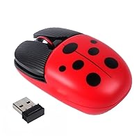 Wireless Mouse Bluetooth Mouse Small Cute Cartoon Animal Ladybug Rechargeable 2.4G USB Mouse 1600 DPI Optical Low Noise Cordless Mouse for Computer, Laptop, PC, Mac, Notebook, Android, iPhone, Tablet