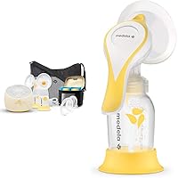 Medela Sonata Smart Breast Pump, Hospital Performance Double Electric Breastpump, Rechargeable & Manual Breast Pump with Flex Shields Harmony Single Hand