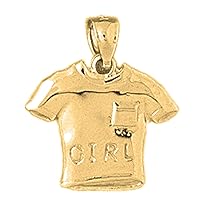 Silver Girl T-Shirt Pendant | 14K Yellow Gold-plated 925 Silver Girl T-Shirt Pendant
