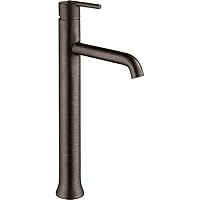 Delta Faucet Trinsic Vessel Sink Faucet, Single Hole Bathroom Faucet, Single Handle Bathroom Sink Faucet Oil Rubbed Bronze, Waterfall Faucet, Diamond Seal Technology, Venetian Bronze 759-RB-DST