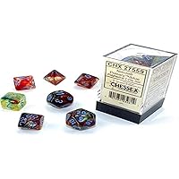 Chessex Nebula Polyhedral Dice Set Primary with Blue Luminary (7 dice)