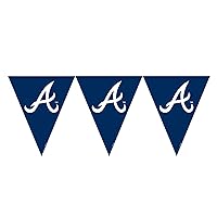 Atlanta Braves Blue & White Plastic Pennant Banner - 12' (Pack Of 1) - Perfect For Game Day Parties & Events