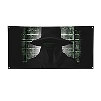 Black hat dark side hacker print Party Banner Soft Anti-Fading Party Banner Decorations Festival Decorations For Christmas Birthday Gathering Medium