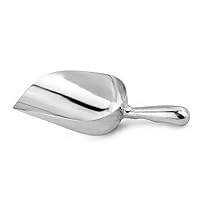 12 oz Aluminum Scoop with Contoured Handle, Small Utility Scoop by Tezzorio, One-Piece Aluminum Scoop for Dry Goods, Spices, Candies, Popcorn, Flour