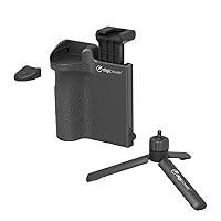 DigiPower Pocket Grip Stabilizer with Wireless Shutter Remote & Table-Top Mini Tripod for Mobile Phone, Works with iPhones & Android Smartphones for Filming YouTube, TikTok, & Instagram Videos,