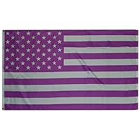 3x5 Drug Addiction Opiod Awareness Purple and White USA United States Woven Poly Nylon 3'x5' Flag Banner (RUF) Fade Resistant Premium