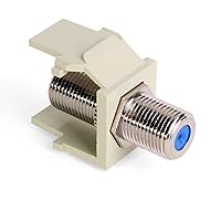 Leviton 41084-FIF QuickPort F-Type Adapter, Nickel-Plated, Ivory