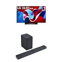 LG 83-Inch Class OLED evo C4 Series Smart TV 4K Processor Flat Screen with Magic Remote (OLED83C4PUA, 2024) Sound Bar SC9S Perfect Matching for OLED C TV with IMAX Enhanced and Dolby Atmos