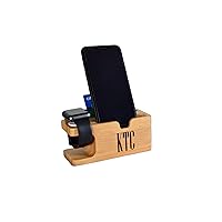 Bamboo Docking Station- Wooden Docking Station- Personalized Gifts- Smart Watch Charging Station- Phone Night Stand - Compatible with Apple Watch