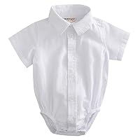 MOMOLAND Infant Baby Boys Woven Button Up Bodysuit Shirt