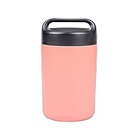 Goodful Vacuum Sealed Insulated Food Jar with Handle Lid, Stainless Steel Thermos, Lunch Container, 16 Oz, Blush