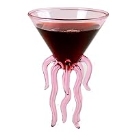 Octopus Martini Glass Creative Cocktail Drinkware Bar Goblet Tools (Pink)
