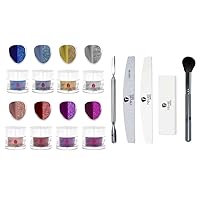 Revel Nail Dip Powder 8 Pack With Dip Powder Liquid Set, Mirror Chrome