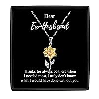 Thank You Ex-husband Necklace Appreciation Gift Gratitude Present Idea Thanks For Always Be There Quote Jewelry Sterling Silver With Box