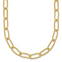18k Yellow Gold Elongated Link Chain Necklace for Men or Women