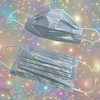 Face Mask Glitter Covered Bling Sparkle Iridescent Space Age Shiny Disposable 3 Ply