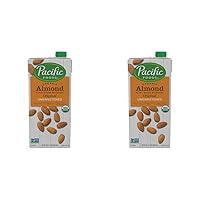Pacific Foods, Almond Beverage, Unsweetened, Low Fat, Organic, 32 oz (Pack of 2)