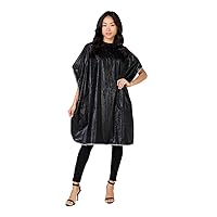 Hair Stylist Shampoo Cape, Waterproof and Stain Resistant Vinyl, Soft Nylon Neckband, Classic Black Color Design, Touch-and-close Fastener, 36 x 54 inches, Black