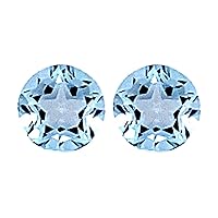 Sky Blue Topaz - Round Texas Star Cut - AAA - Pair from 6mm - 10mm