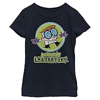 WARNER BROS mens Dexter's Laboratory Dexter Girls Short Sleeve Tee T Shirt, Navy Blue, X-Small US