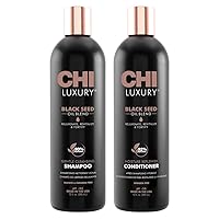 Luxury Black Seed Oil Blend Gentle Cleansing Shampoo 12 Fl Oz, CHI Luxury Black Seed Oil Blend Moisture Replenish Conditioner 12 Fl Oz (pack Of 2)