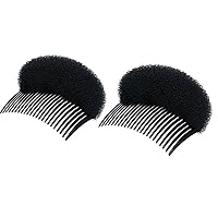 2Pcs 3.3inch Charming Bump It Up Volume Inserts Sponge Foam Hair Comb Do Beehive Hair Stick Bun Maker Tool Hair Base Styling Accessories Hair Increasing Tool (Black)