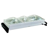 NBS-3SLP Professional Family-Size Stainless-Steel Buffet Server with Plastic Lids
