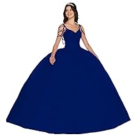 Women's Spaghetti Straps Ball Gown Quinceanera Dresses Sleeveless Prom Party Dress