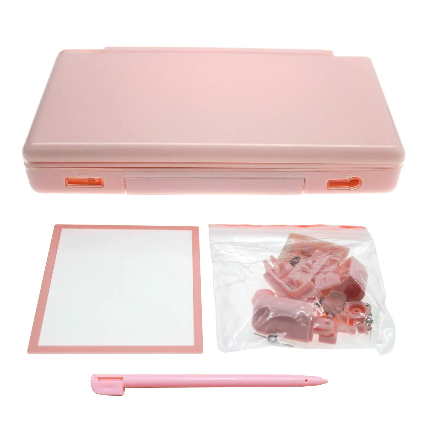 OSTENT Full Repair Parts Replacement Housing Shell Case Kit for Nintendo DS Lite NDSL Color Pink