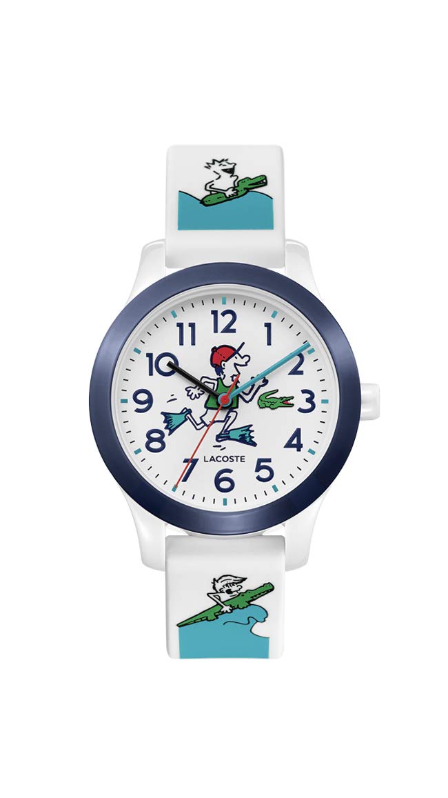 Lacoste Lacoste.12.12 Kids Quartz Plastic and Silicone Strap Kids Watch, Color: White and Blue (Model: 2030029)