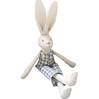 GRANDFINE Luxury Handmade Bunny Boy Fabric Doll,Ecofriendly Cotton Linen Rabbit Stuffed Animal Soft Toys with Removable Cloth, Birthday Gift for Child,Baby Appease Doll, Fashion Home Accessories 32cm