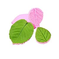 2pcs Leaf Veiner Silicone Fondant Mold Sugar Paste Tools Sugarcraft Gumpaste Resin Clay Baking Pan Pink