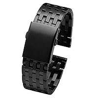 Stainless Steel Watch Strap for Diesel DZ4316 DZ7395 7305 4209 4215 Men Metal Solid Wrist Watchband Bracelet 24mm 26mm 28mm 30mm Watchbands (Color : B Black, Size : 22mm)