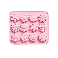 12 Cavities Chocolate Mold Fondant Molds Flower Shape Silicone Material Household Baking Mold DIY Cake Decorating Gadget Silicone Fondant Molds Flowers