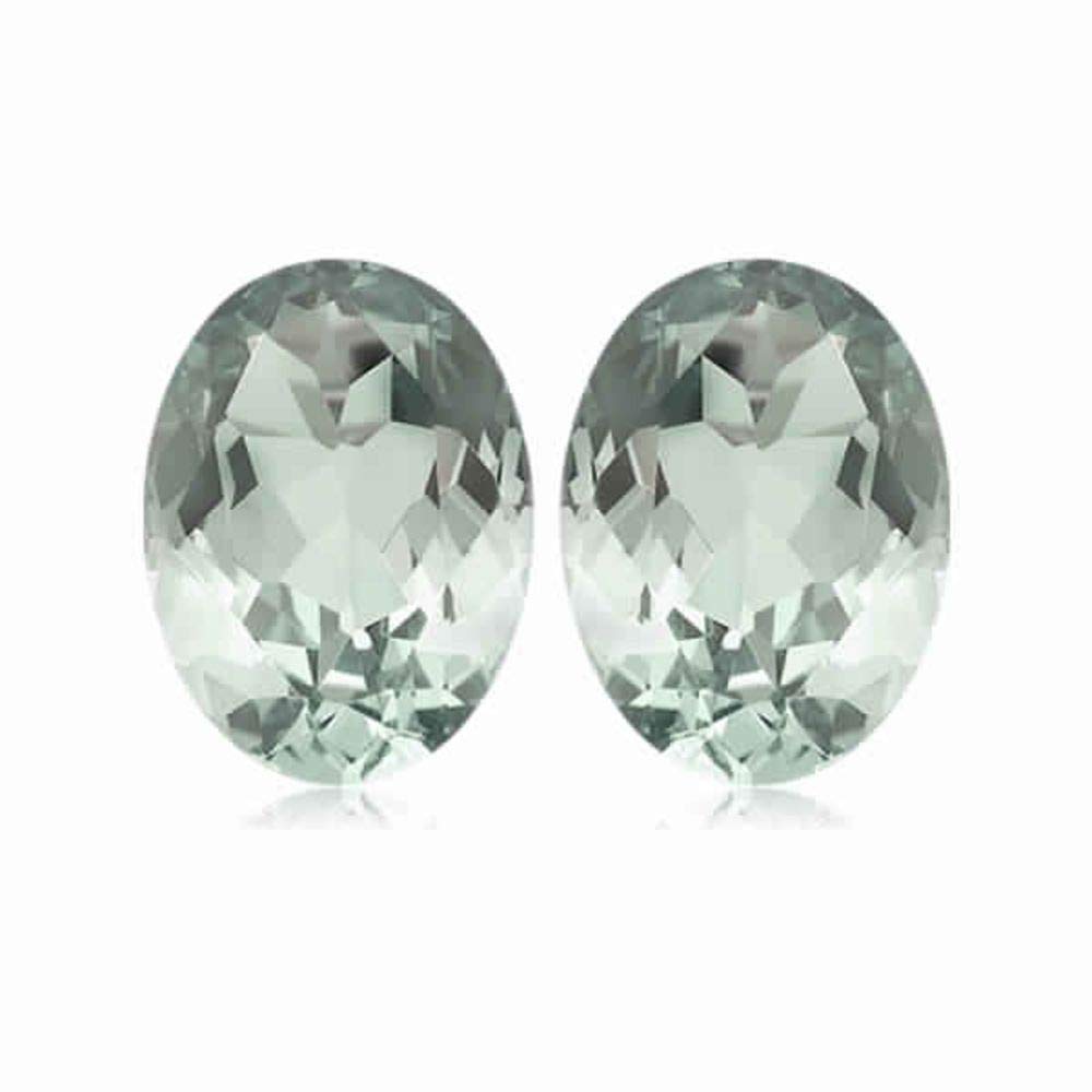 Instagem 2.13-2.53 Cts of AA 8x6 mm Oval Green Amethyst Matched Pair (2 pcs) Loose Gemstones