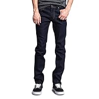 Victorious Mens Skinny Fit Unwashed Raw Denim Jeans DL938